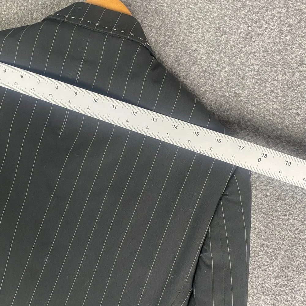 7 Diamonds Mens Blazer S Black Pinstripe‎ Clapton Pink Lining Contrast Stitch